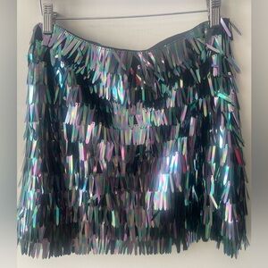 Glamorous Holographic Sequin Mini Skirt